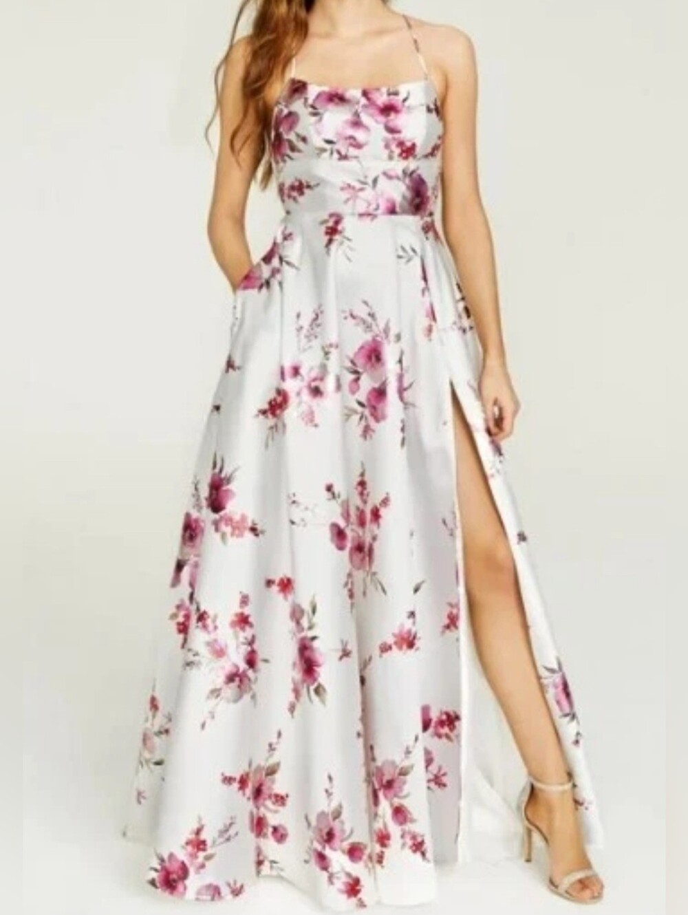 Brand New B. Darlin Junior's  Spaghetti Strap Floral Print Gown Dress Size 13/14